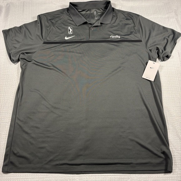 NWT Nike Dri-Fit NBA G-League Rip City LA Gray Polo Size XXL - Picture 2 of 7